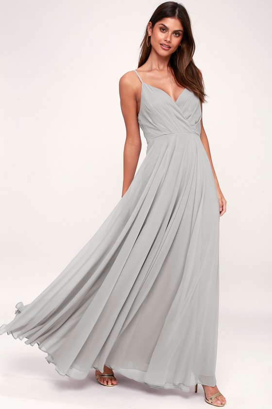 Lovely Light Grey Dress - Maxi Dress ...
